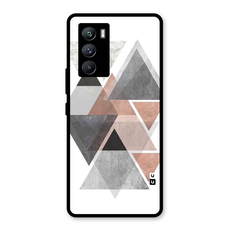 Abstract Diamond Pink Design Glass Back Case for Vivo iQOO 9 SE