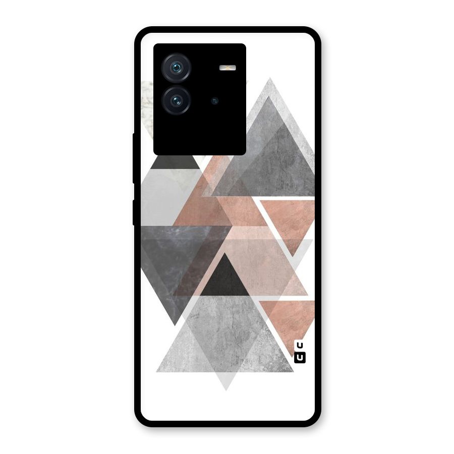 Abstract Diamond Pink Design Glass Back Case for Vivo iQOO Neo 6 5G