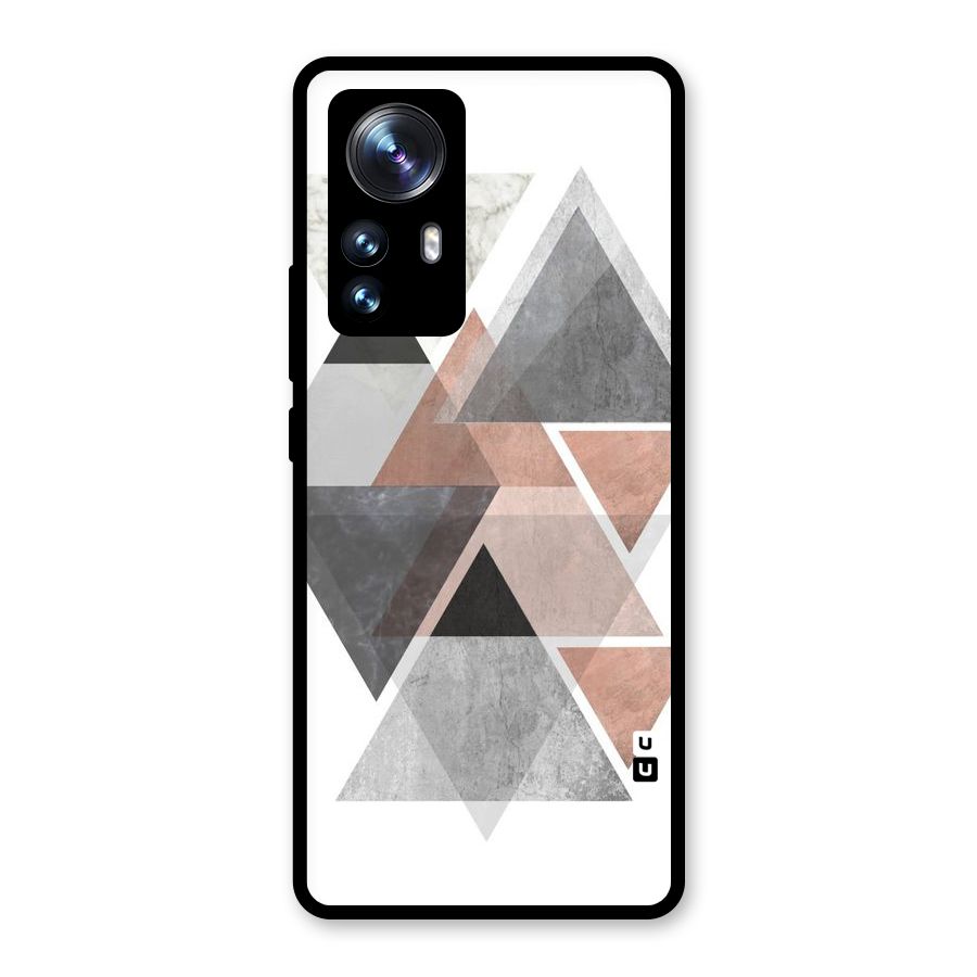Abstract Diamond Pink Design Glass Back Case for Xiaomi 12 Pro