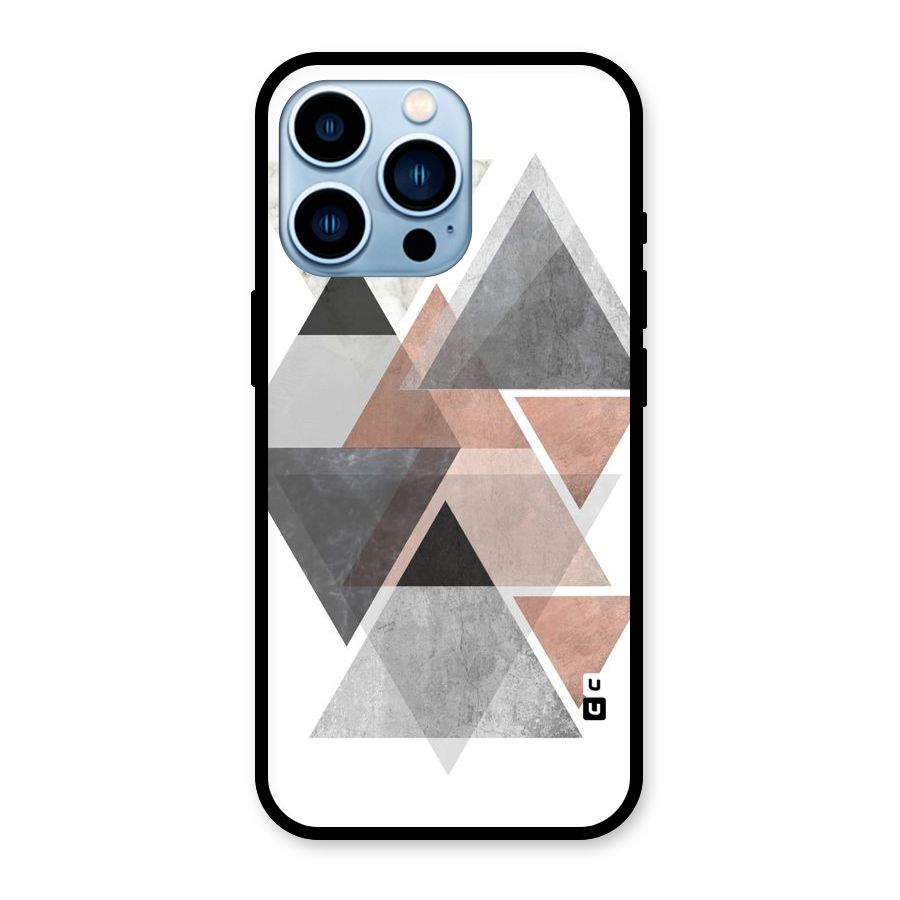 Abstract Diamond Pink Design Glass Back Case for iPhone 13 Pro