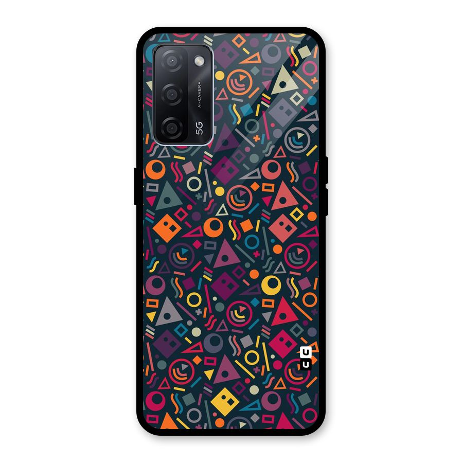 Abstract Figures Glass Back Case for Oppo A53s 5G