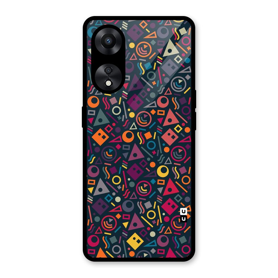 Abstract Figures Glass Back Case for Oppo A78