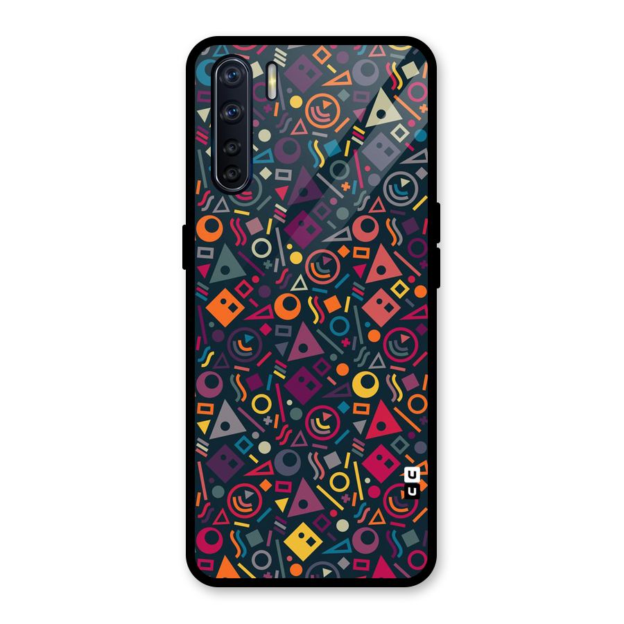 Abstract Figures Glass Back Case for Oppo F15