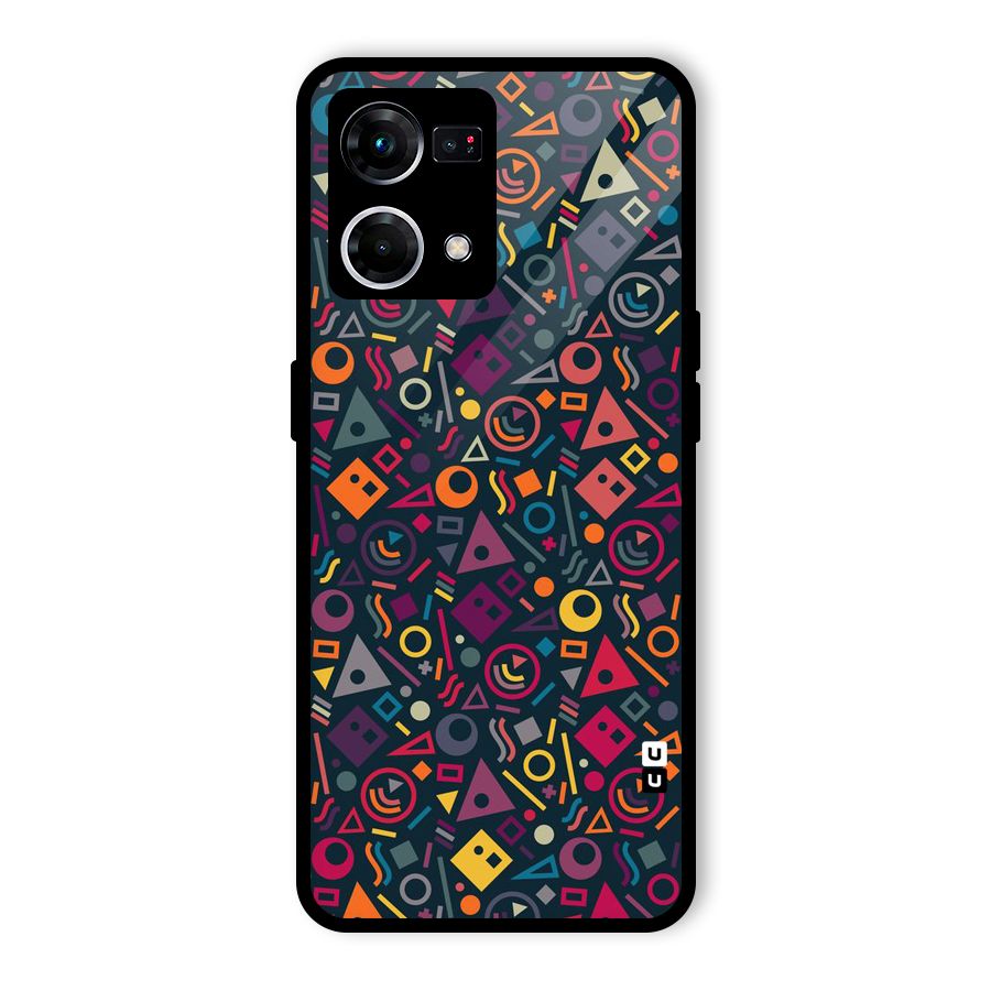 Abstract Figures Glass Back Case for Oppo F21 Pro 5G