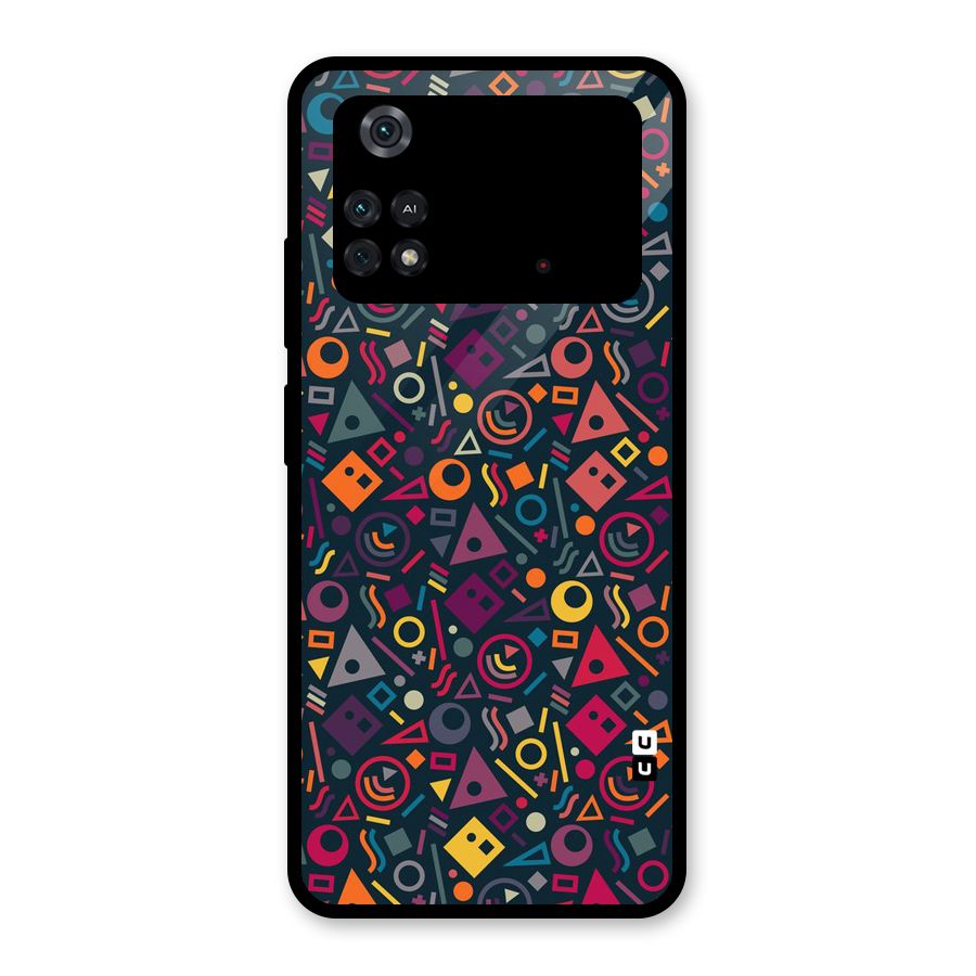 Abstract Figures Glass Back Case for Poco M4 Pro 4G