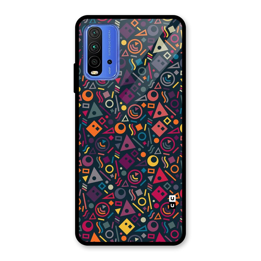 Abstract Figures Glass Back Case for Redmi 9 Power