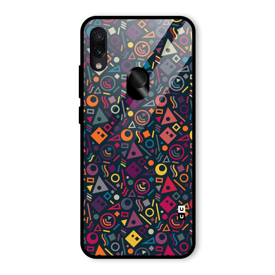 Abstract Figures Glass Back Case for Redmi Note 7 Pro