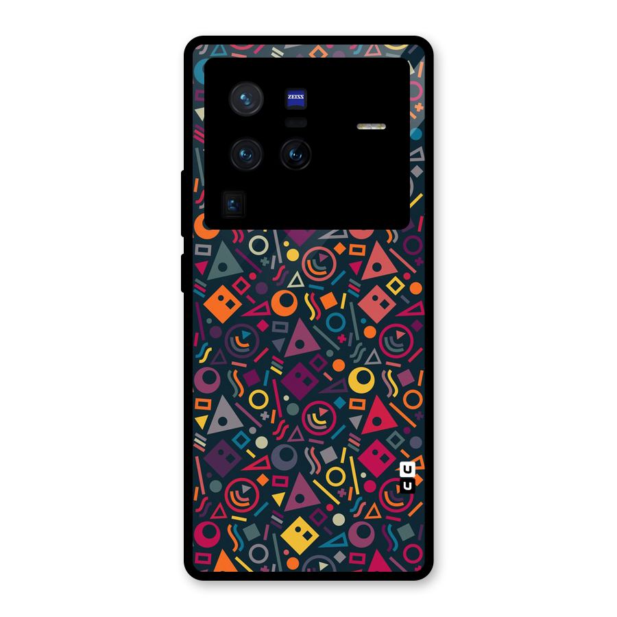 Abstract Figures Glass Back Case for Vivo X80 Pro