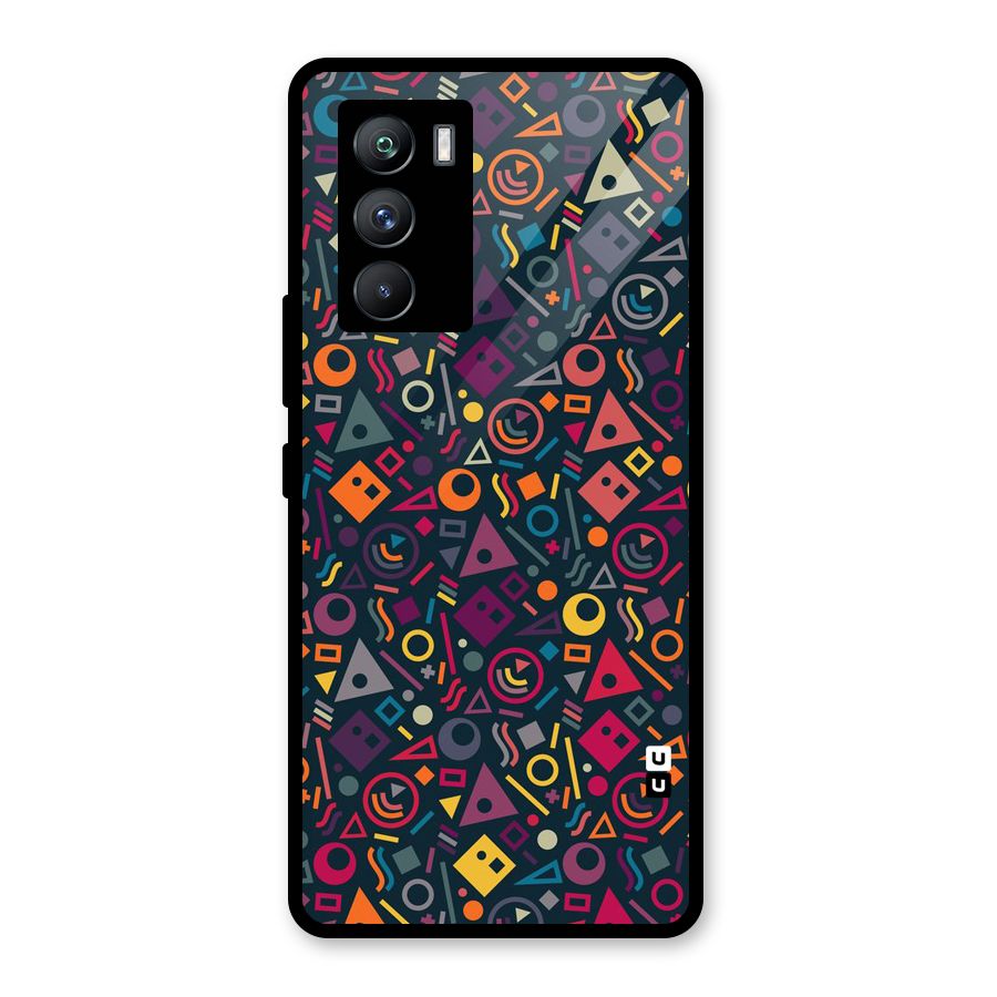 Abstract Figures Glass Back Case for Vivo iQOO 9 SE