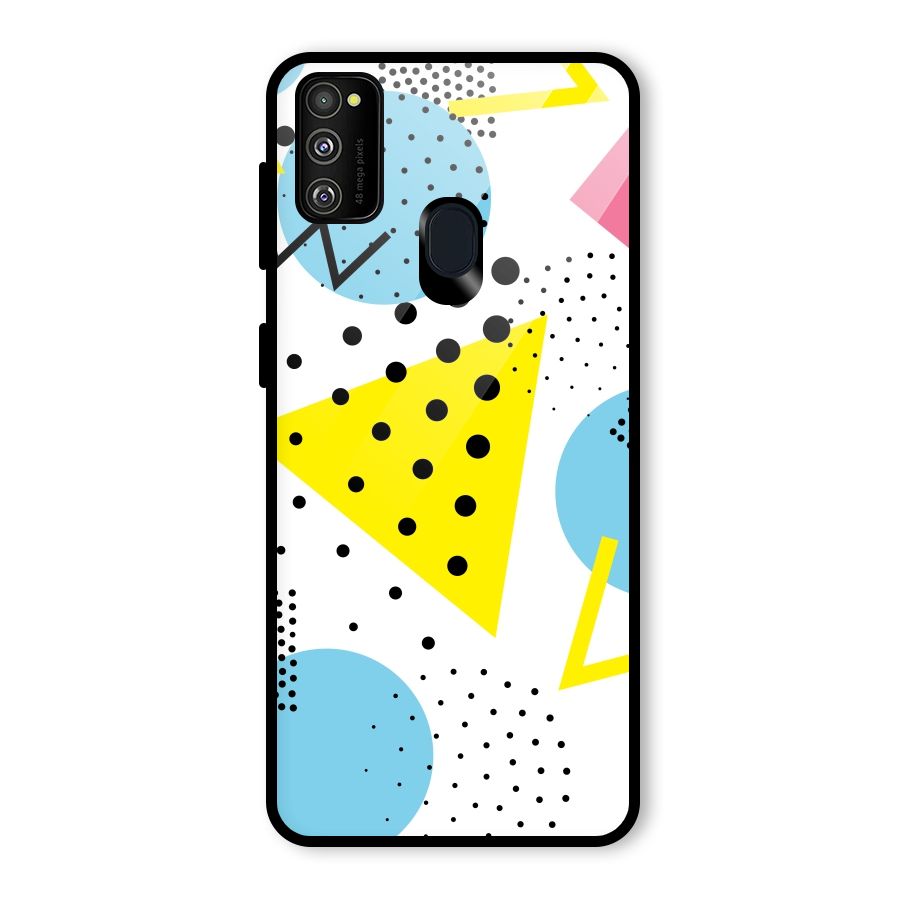 Abstract Geometry Glass Back Case for Galaxy M30s