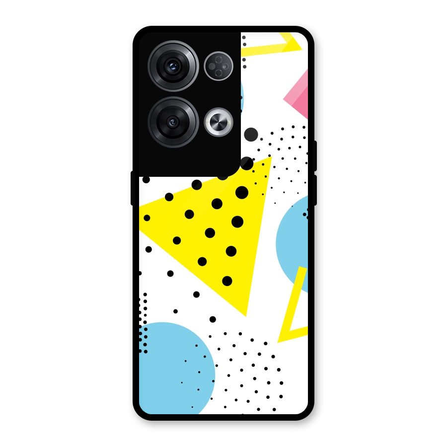 Abstract Geometry Glass Back Case for Oppo Reno8 Pro 5G