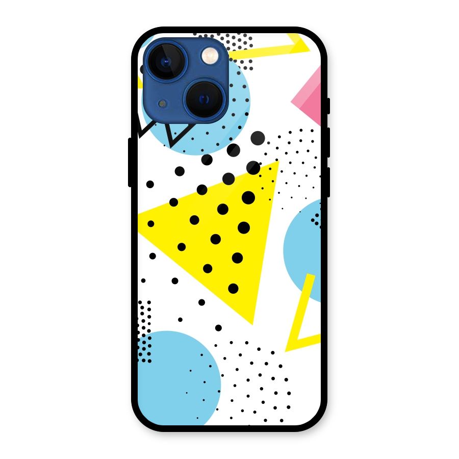 Abstract Geometry Glass Back Case for iPhone 13 Mini