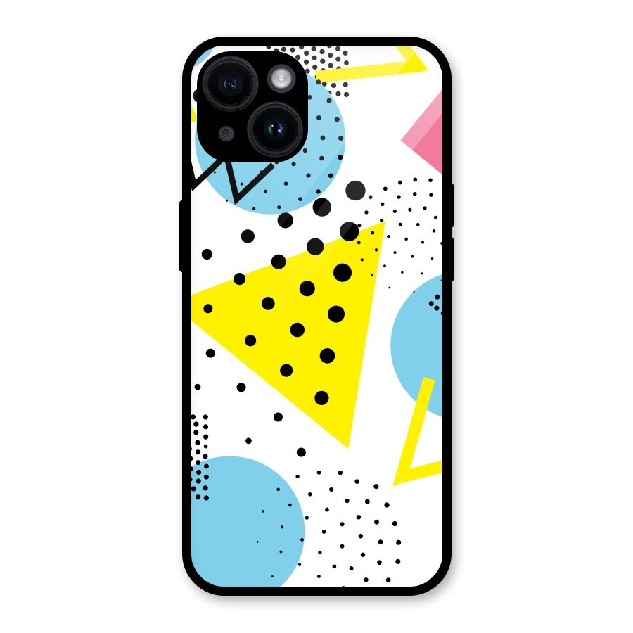 Abstract Geometry Glass Back Case for iPhone 14