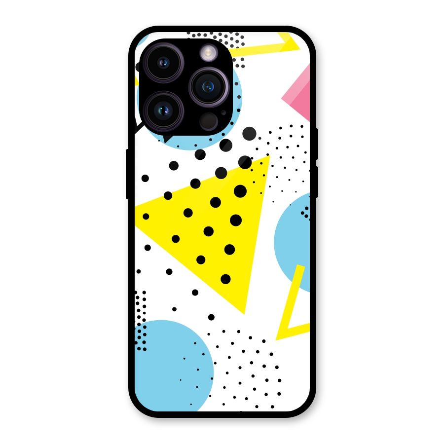 Abstract Geometry Glass Back Case for iPhone 14 Pro Max