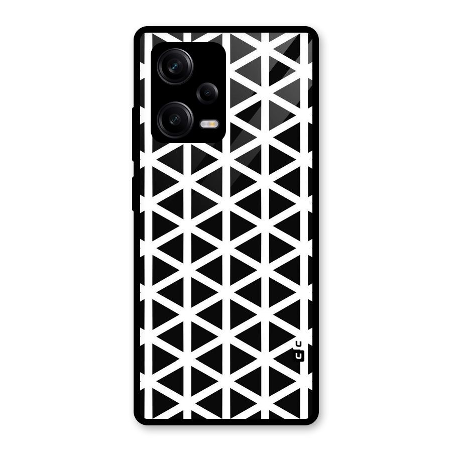 Abstract Geometry Maze Glass Back Case for Redmi Note 12 Pro