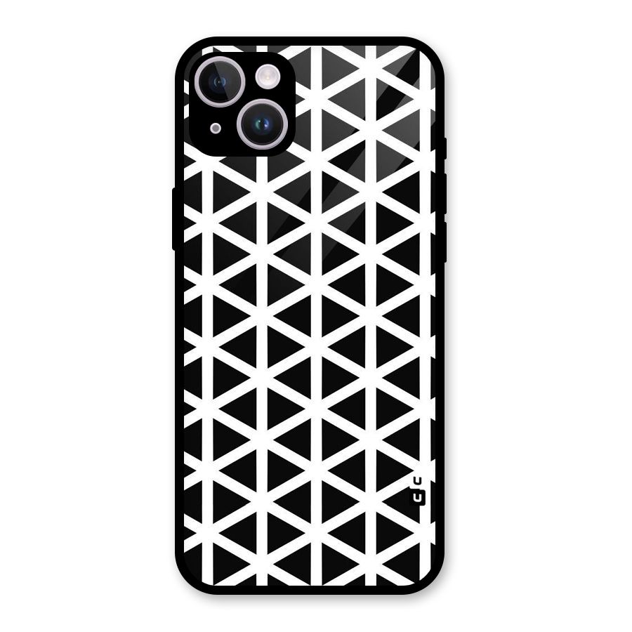 Abstract Geometry Maze Glass Back Case for iPhone 14 Plus