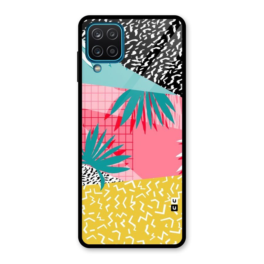 Abstract Grass Hues Glass Back Case for Galaxy A12