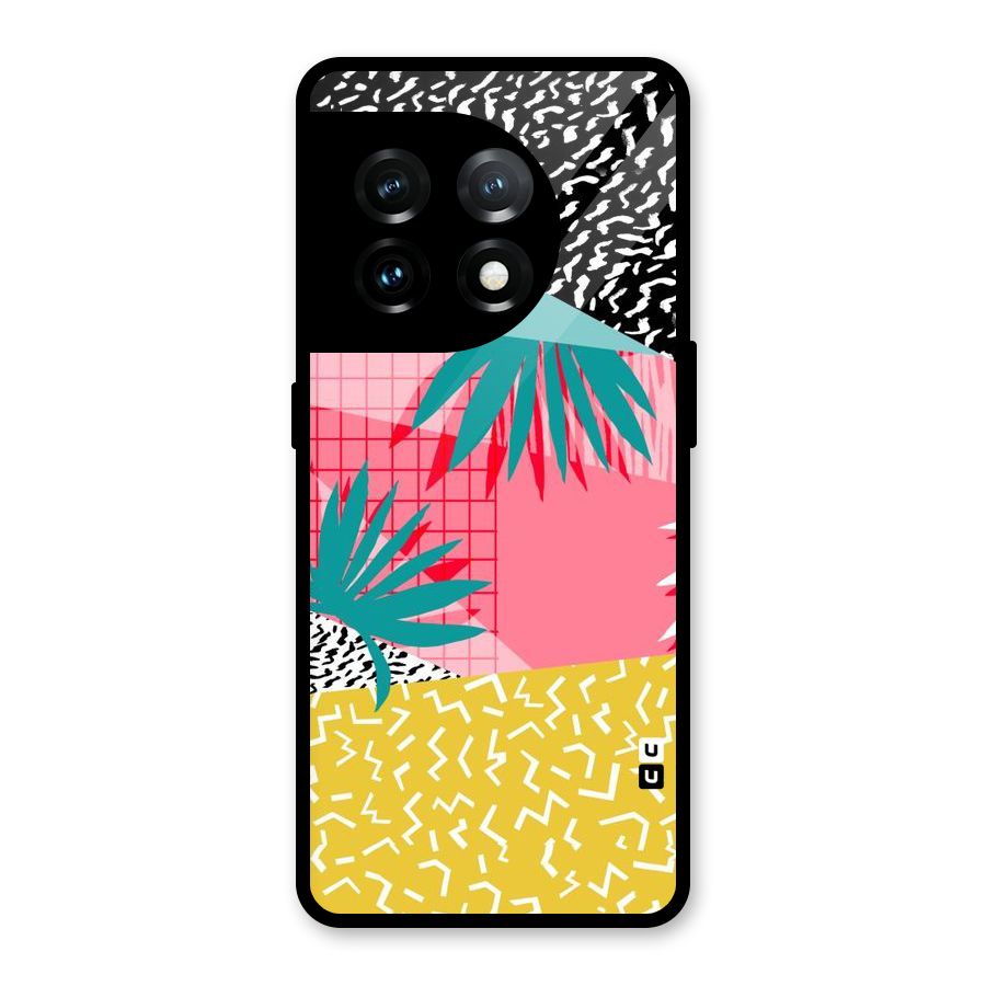 Abstract Grass Hues Glass Back Case for OnePlus 11