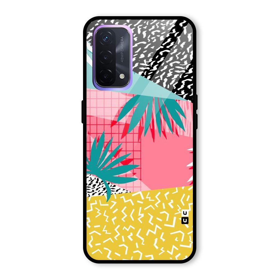 Abstract Grass Hues Glass Back Case for Oppo A74 5G