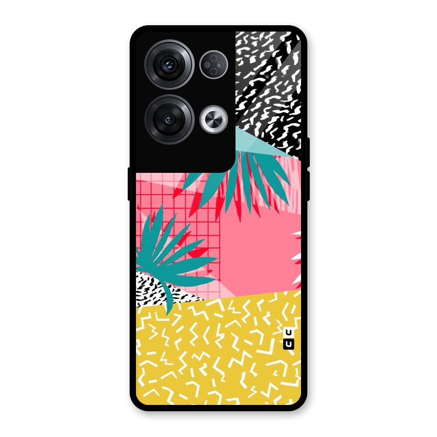 Abstract Grass Hues Glass Back Case for Oppo Reno8 Pro 5G