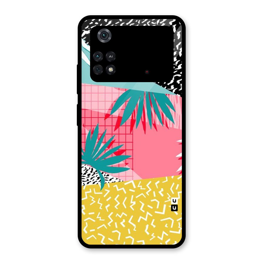 Abstract Grass Hues Glass Back Case for Poco M4 Pro 4G