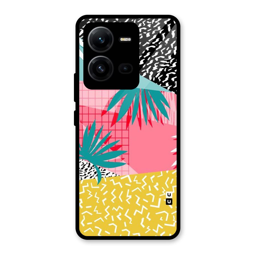 Abstract Grass Hues Glass Back Case for Vivo V25