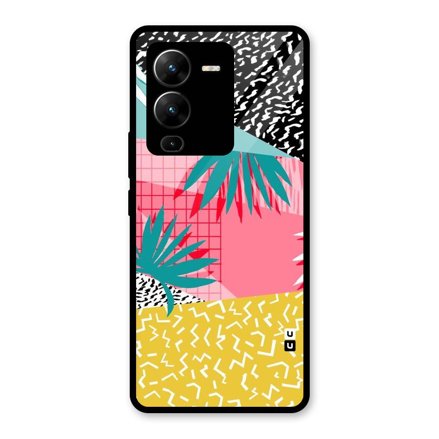 Abstract Grass Hues Glass Back Case for Vivo V25 Pro