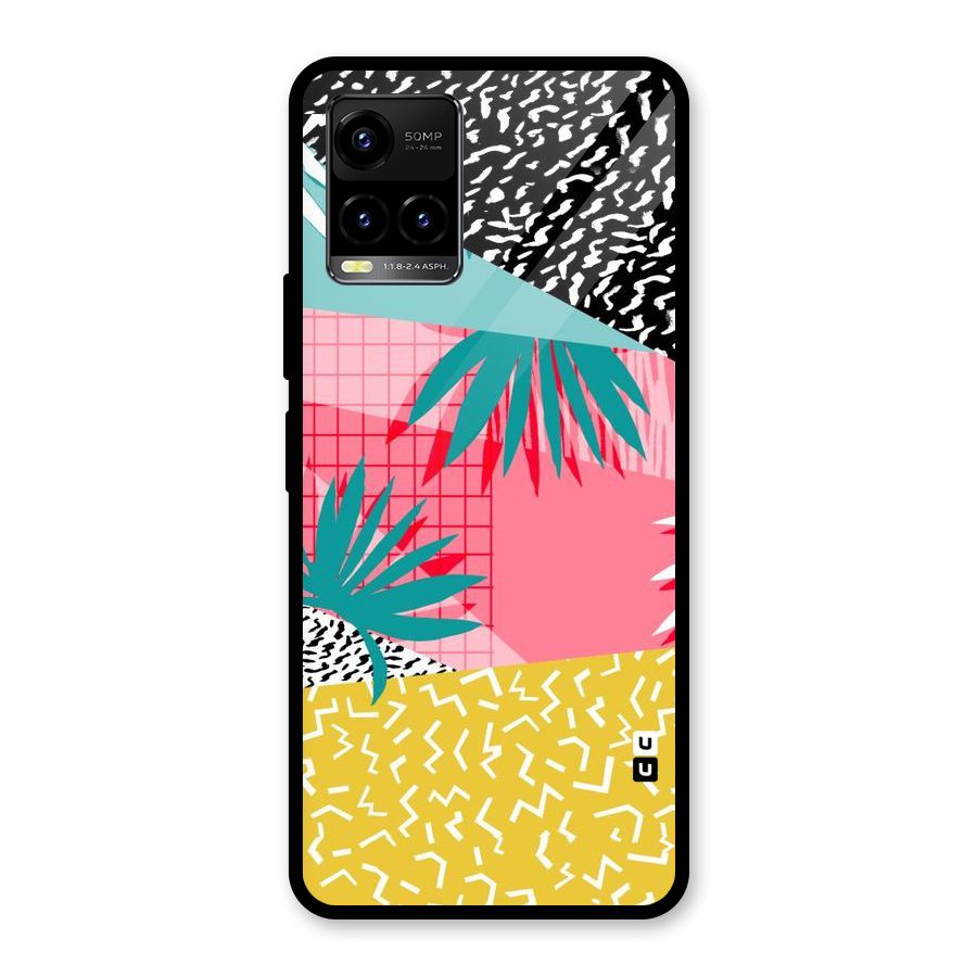 Abstract Grass Hues Glass Back Case for Vivo Y21A