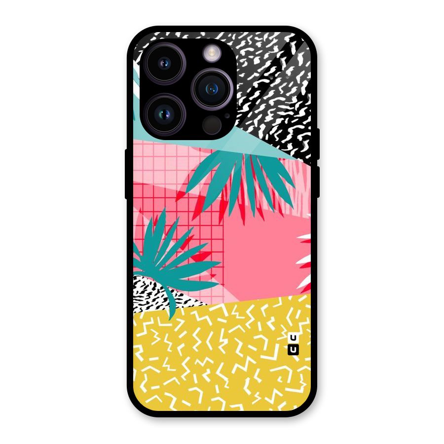 Abstract Grass Hues Glass Back Case for iPhone 14 Pro