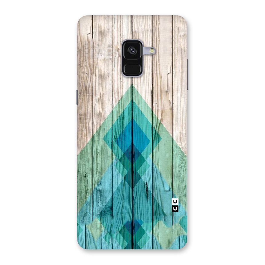 Abstract Green And Wood Back Case for Galaxy A8 Plus