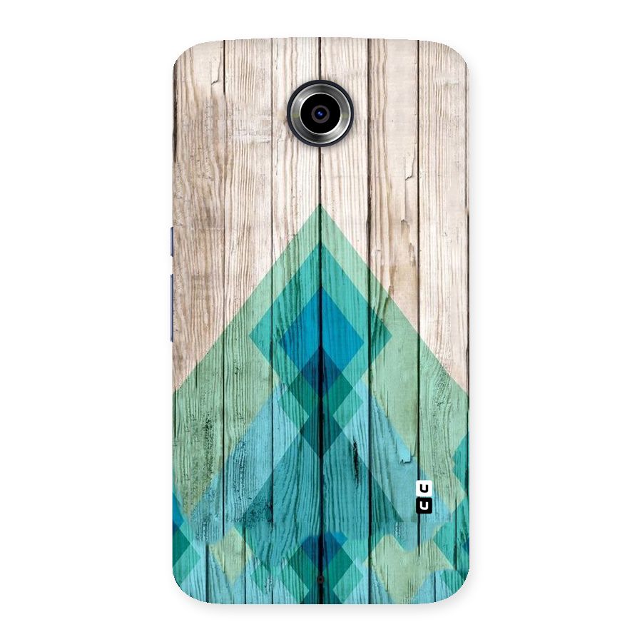 Abstract Green And Wood Back Case for Nexsus 6