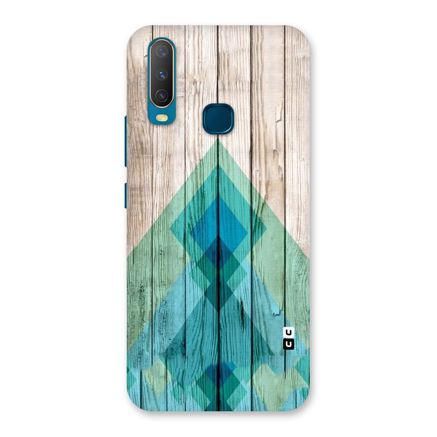 Abstract Green And Wood Back Case for Vivo U10