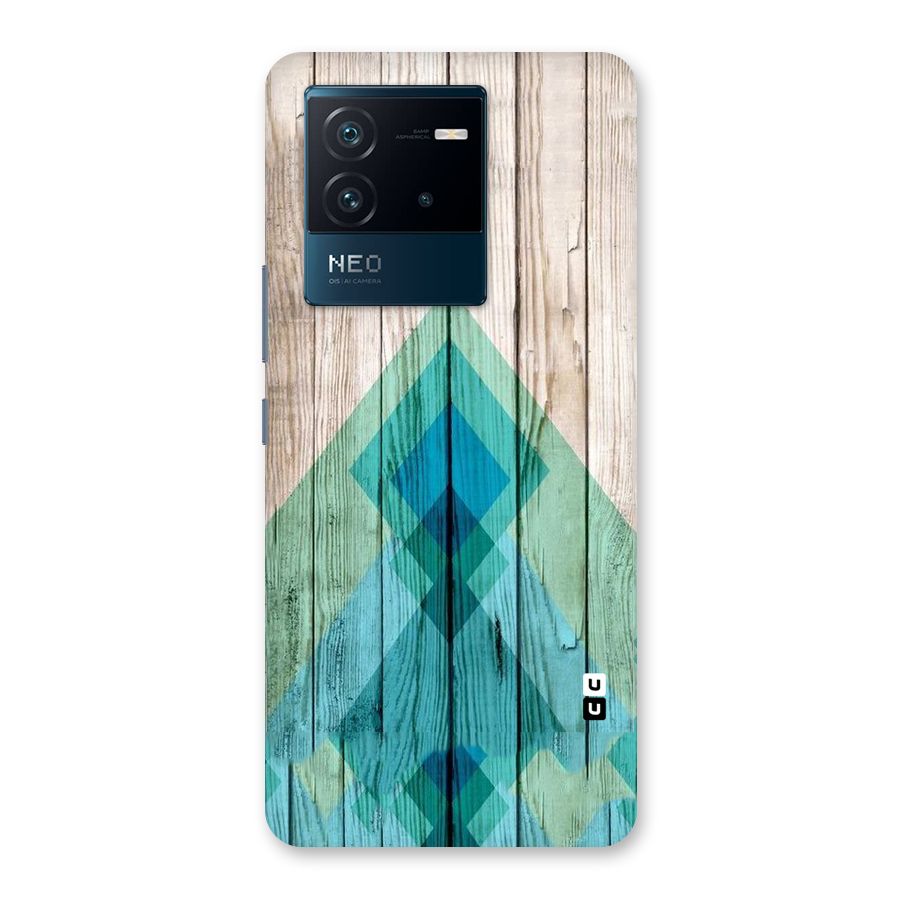 Abstract Green And Wood Back Case for Vivo iQOO Neo 6 5G
