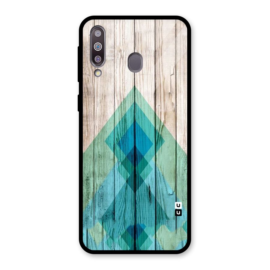 Abstract Green And Wood Glass Back Case for Galaxy M30