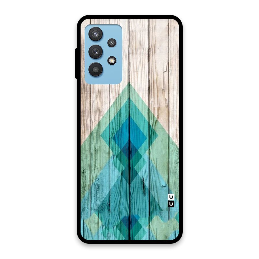 Abstract Green And Wood Glass Back Case for Galaxy M32 5G