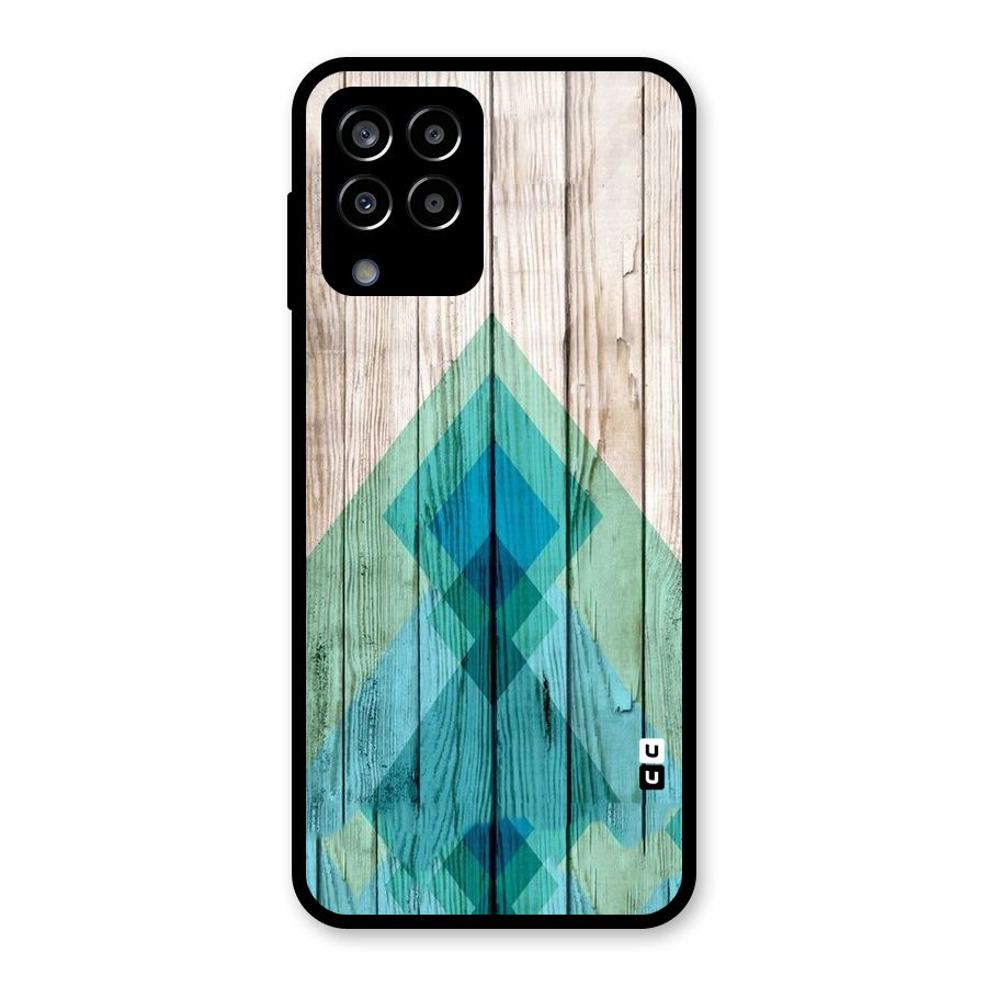 Abstract Green And Wood Glass Back Case for Galaxy M33