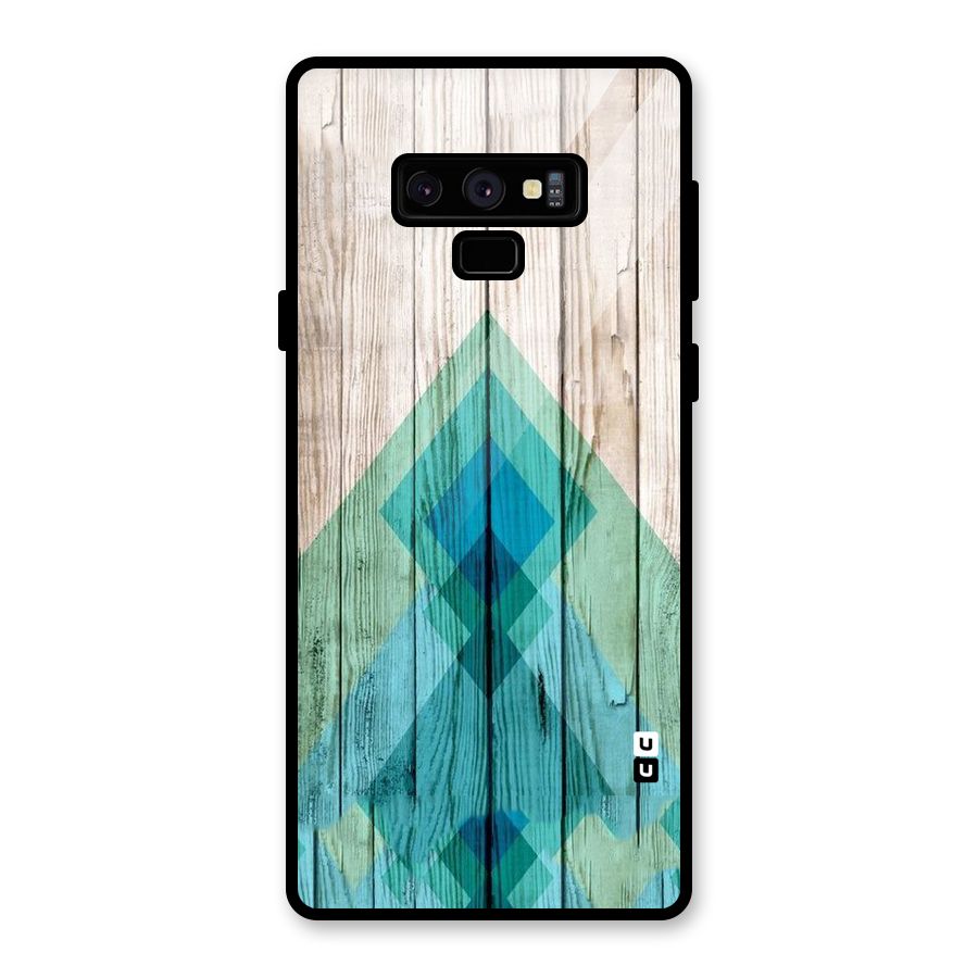 Abstract Green And Wood Glass Back Case for Galaxy Note 9