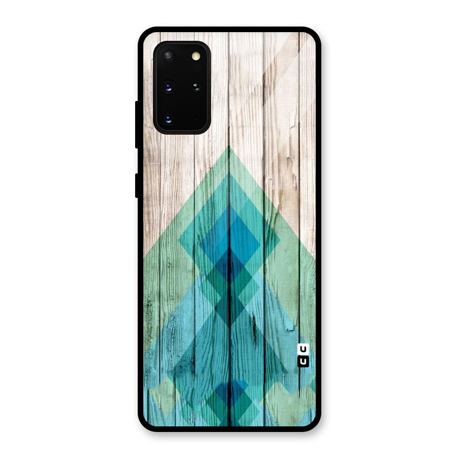 Abstract Green And Wood Glass Back Case for Galaxy S20 Plus