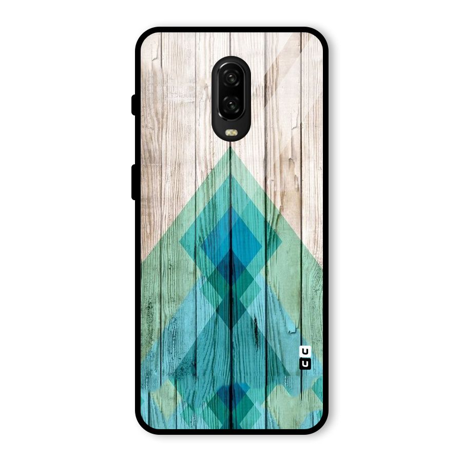 Abstract Green And Wood Glass Back Case for OnePlus 6T