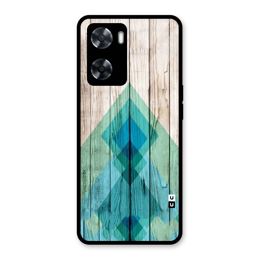 Abstract Green And Wood Glass Back Case for Oppo A57 2022