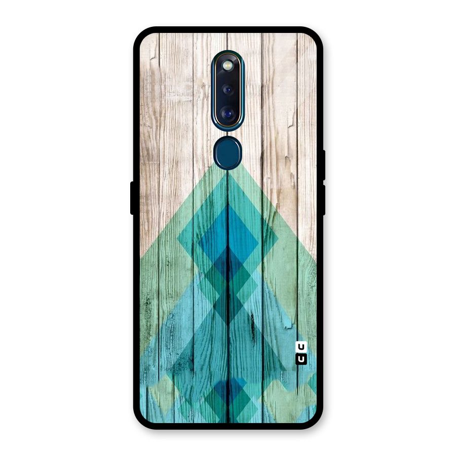 Abstract Green And Wood Glass Back Case for Oppo F11 Pro