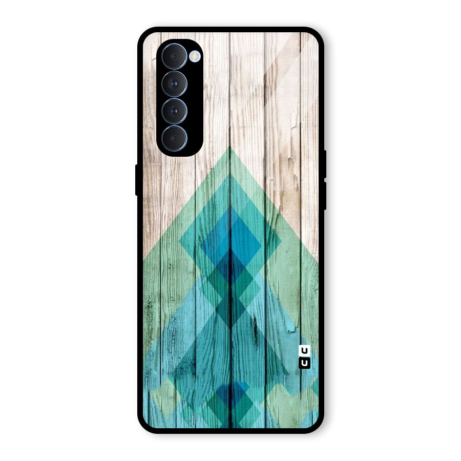 Abstract Green And Wood Glass Back Case for Oppo Reno4 Pro