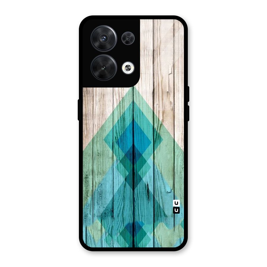 Abstract Green And Wood Glass Back Case for Oppo Reno8 5G