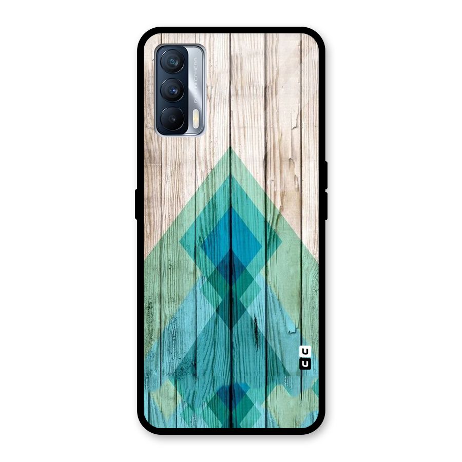 Abstract Green And Wood Glass Back Case for Realme X7
