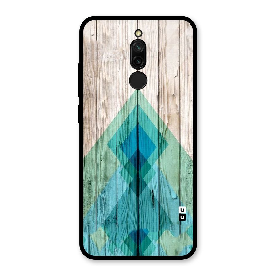 Abstract Green And Wood Glass Back Case for Redmi 8