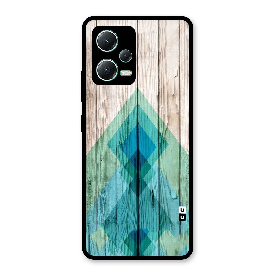 Abstract Green And Wood Glass Back Case for Redmi Note 12 5G
