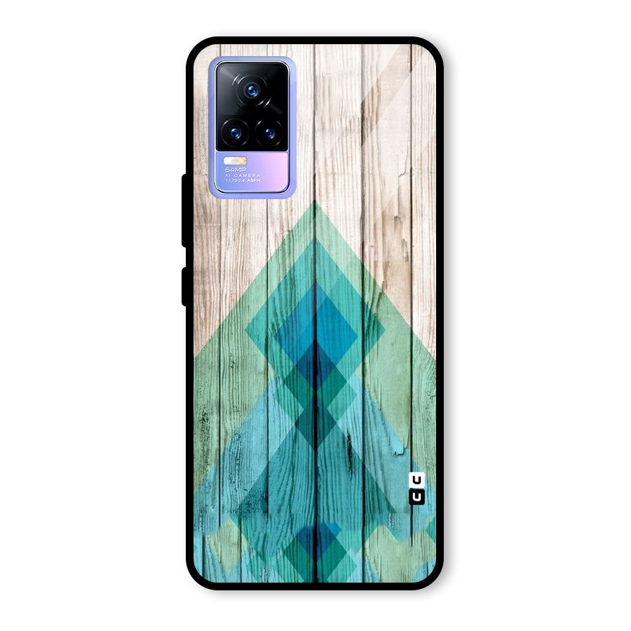 Abstract Green And Wood Glass Back Case for Vivo Y73