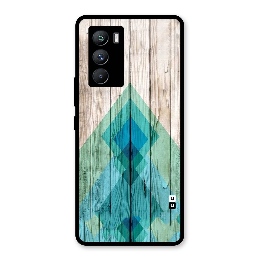 Abstract Green And Wood Glass Back Case for Vivo iQOO 9 SE