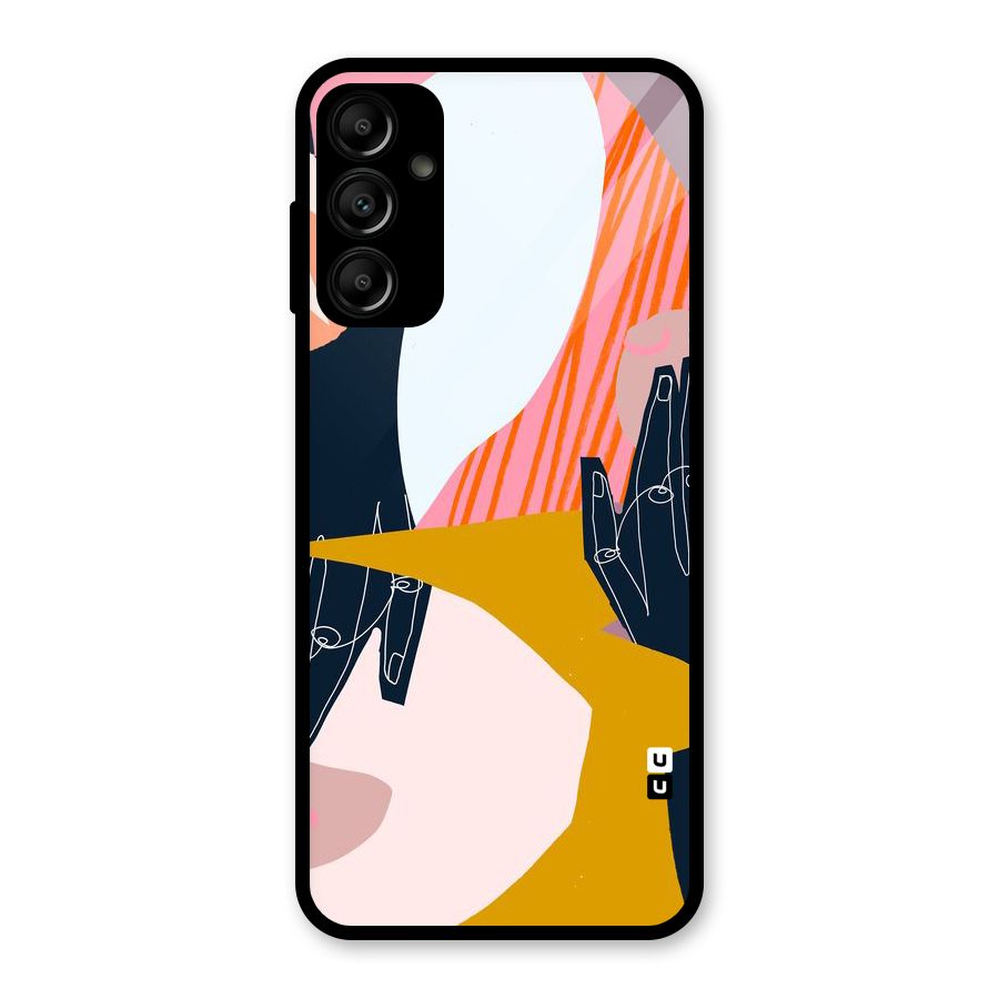 Abstract Hands Glass Back Case for Galaxy A14 5G