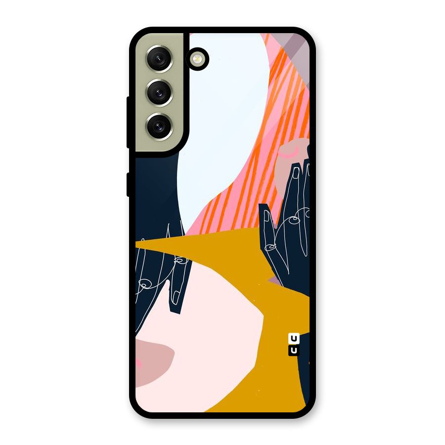Abstract Hands Glass Back Case for Galaxy S21 FE 5G